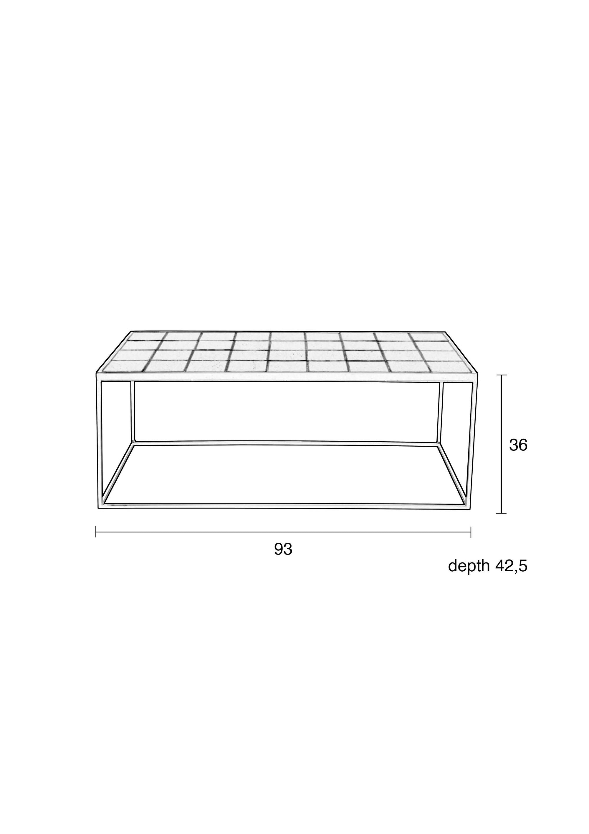 Zuiver Glazed Ceramic Black Rectangle Coffee Table